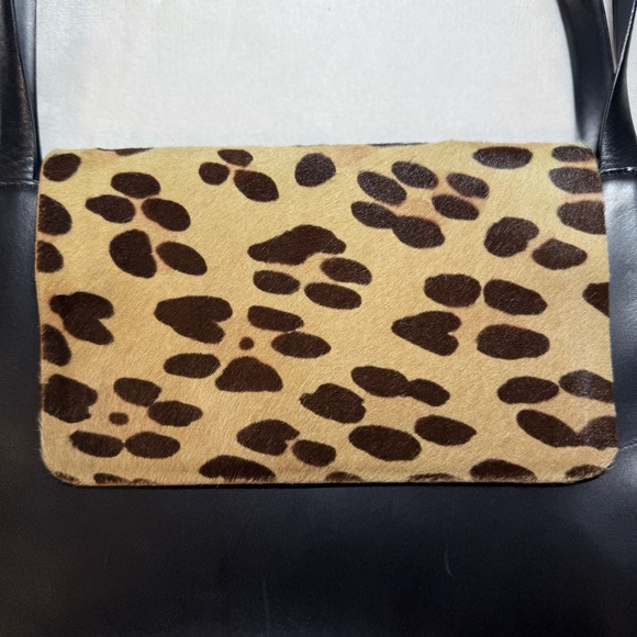 Vintage Emanuel Ungaro Leather Shoulder Bag Haircalf Animal Print Made in Italy - Picture 4 of 14